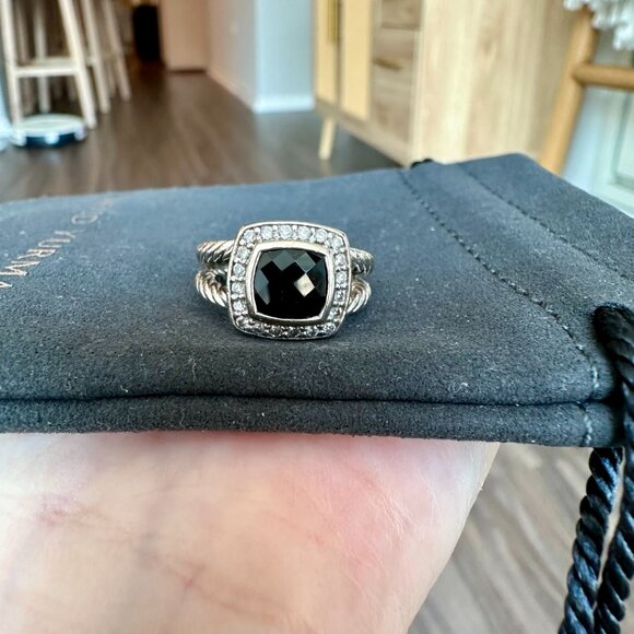 David Yurman Petite Albion Black Onyx Ring Size 6 - Picture 5 of 15
